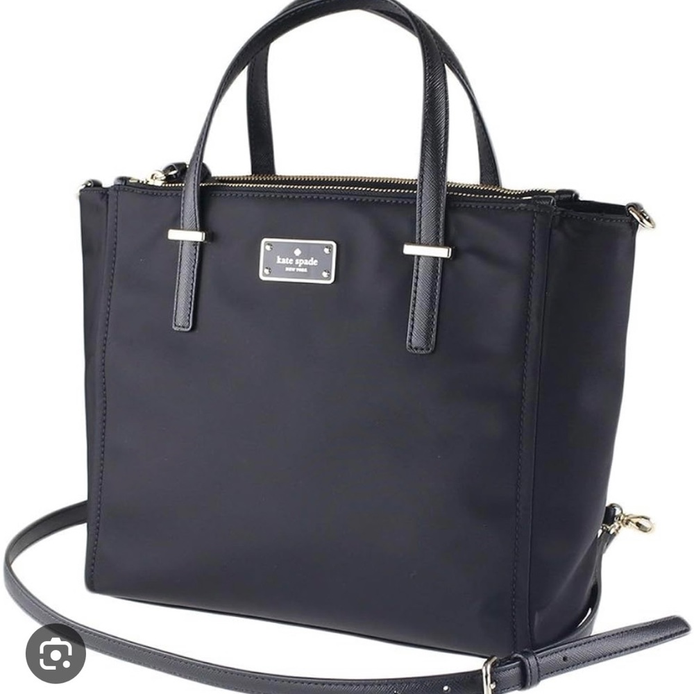 KATE SPADE NEW YORK Wilson Road Alyse Satchel Bag in Black Nylon